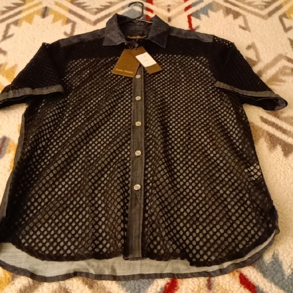 Men's Black Casual Button Down Shirt